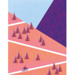 Clod illustration tirage d'art PapaPaper vélo en montagne