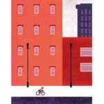 Clod illustration tirage d'art PapaPaper vélo à Brooklyn à New York