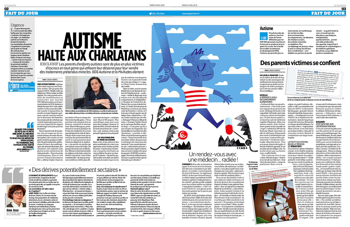 Clod illustration Le Parisien les escrocs de l'autisme