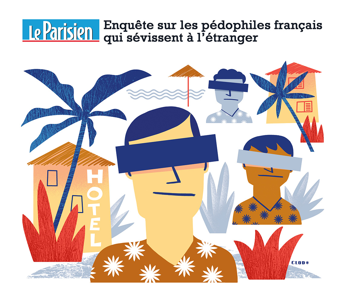 Clod illustration pour Le Parisien enquête sur les pédophiles français qui sévissent à l'étranger