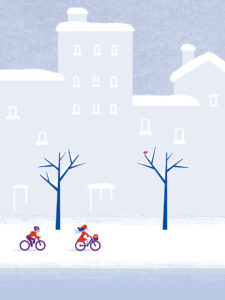 Clod illustration Vélo dans la neige