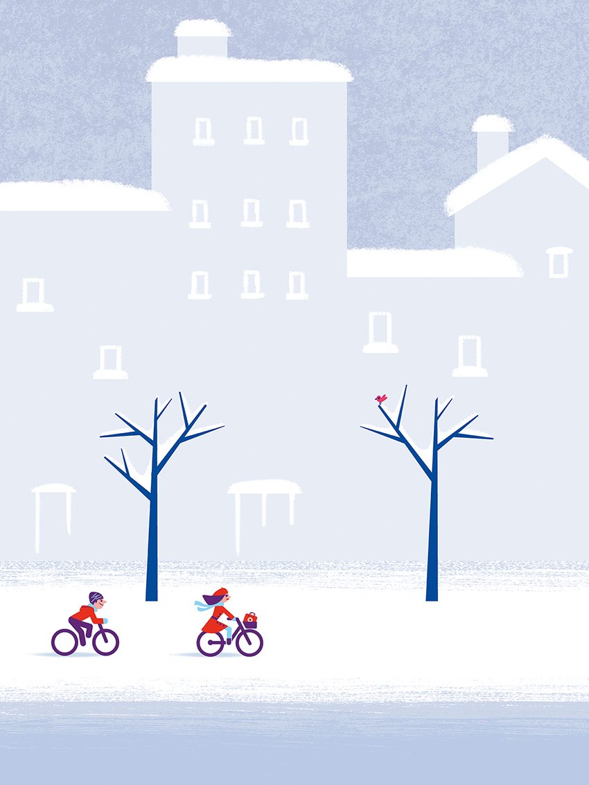 Clod illustration Vélo dans la neige
