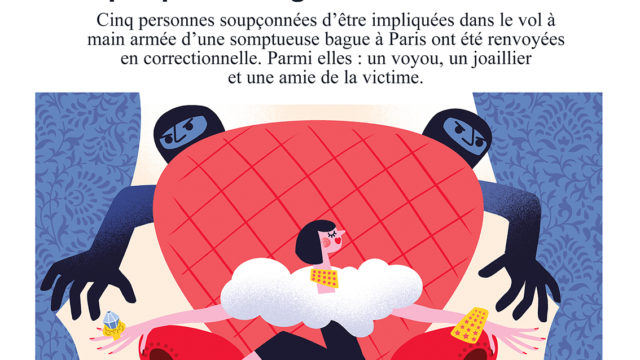 Clod illustration Le Parisien article Diamant, braquage et trahison