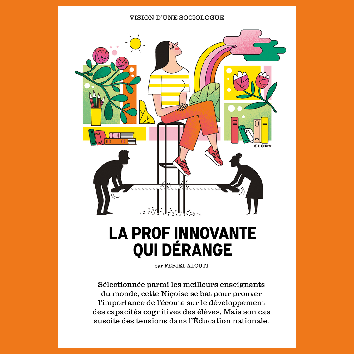 Clod illustration La prof innovante qui dérange pour le magazine Zadig numéro 13